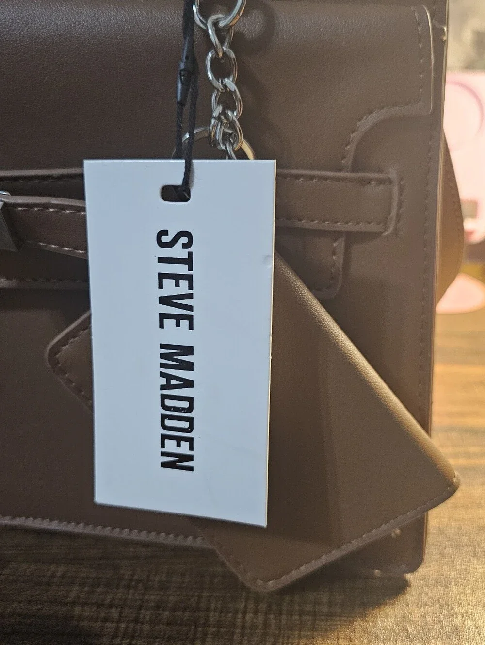 STEVE MADDEN NWT Classic Brown Top-Handle Satchel with Detachable Strap